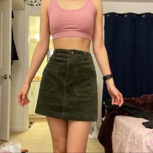 Olive corduroy skirt